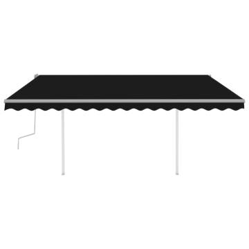 Manual Retractable Awning with Posts 4x3.5m - Anthracite