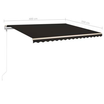 Manual Retractable Awning with Posts 4x3.5m - Anthracite