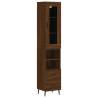 Stylish Highboard Brown Oak - 34.5x34x180 cm | HipoMarket