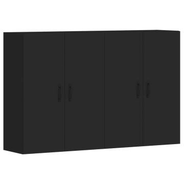 Elegant Black Wall Mounted Cabinets - 2 pcs | HipoMarket