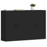 Elegant Black Wall Mounted Cabinets - 2 pcs | HipoMarket