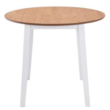 Drop-leaf Dining Table Round MDF White – Perfect for Small Spaces