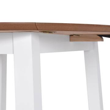 Drop-leaf Dining Table Round MDF White – Perfect for Small Spaces