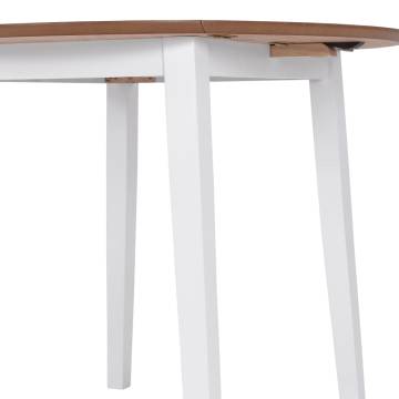 Drop-leaf Dining Table Round MDF White – Perfect for Small Spaces