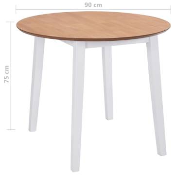 Drop-leaf Dining Table Round MDF White – Perfect for Small Spaces