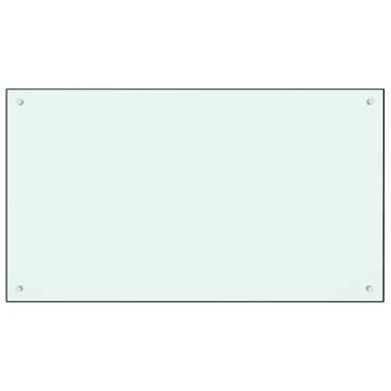 Kitchen Backsplash White 100x60 cm Tempered Glass | HipoMarket