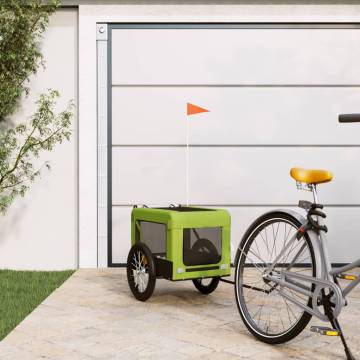 Pet Bike Trailer - Green & Black Oxford Fabric & Iron