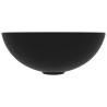 Matt Black Round Ceramic Bathroom Sink – Modern Elegance