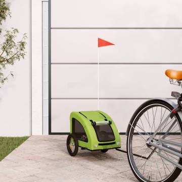 Durable Pet Bike Trailer - Green Oxford Fabric & Iron