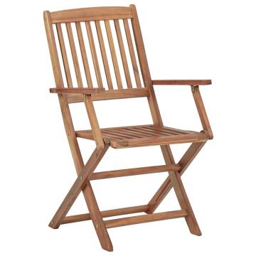 Folding Garden Chairs - 6 pcs Solid Acacia Wood | HipoMarket