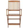 Folding Garden Chairs - 6 pcs Solid Acacia Wood | HipoMarket