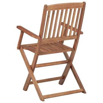 Folding Garden Chairs - 6 pcs Solid Acacia Wood | HipoMarket