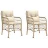 Garden Chairs with Cushions - 2 pcs Beige Poly Rattan