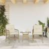 Garden Chairs with Cushions - 2 pcs Beige Poly Rattan