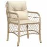 Garden Chairs with Cushions - 2 pcs Beige Poly Rattan