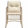 Garden Chairs with Cushions - 2 pcs Beige Poly Rattan