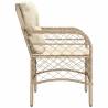 Garden Chairs with Cushions - 2 pcs Beige Poly Rattan