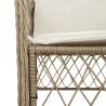 Garden Chairs with Cushions - 2 pcs Beige Poly Rattan