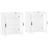 High Gloss White Wall Mounted Cabinets - 2 pcs | Hipo Market