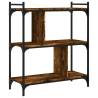 3-Tier Smoked Oak Bookcase - Durable Engineered Wood