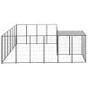 Premium Black Dog Kennel - 8.47 m² Steel Outdoor Play Area