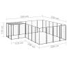 Premium Black Dog Kennel - 8.47 m² Steel Outdoor Play Area