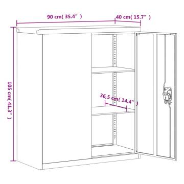 File Cabinet White 90x40x105 cm Steel - Stylish & Durable