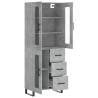 Stylish Highboard in Concrete Grey - 69.5x34x180 cm