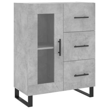 Stylish Highboard in Concrete Grey - 69.5x34x180 cm