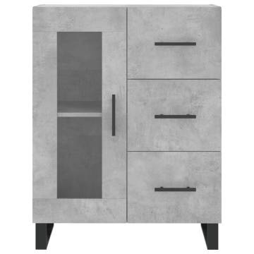 Stylish Highboard in Concrete Grey - 69.5x34x180 cm