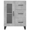 Stylish Highboard in Concrete Grey - 69.5x34x180 cm