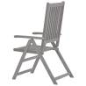 Stylish Garden Reclining Chairs Set - 3 pcs Grey Acacia Wood