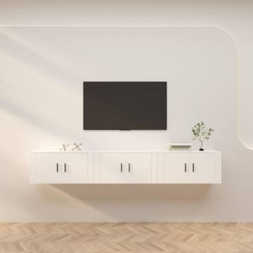 Wall-Mounted TV Cabinets - 3 pcs White | Hipomarket