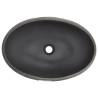 Stylish Black & Grey Ceramic Countertop Basin | 59x40 cm