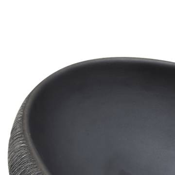 Stylish Black & Grey Ceramic Countertop Basin | 59x40 cm