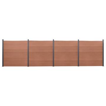 Fence Panel Set Brown 699x186 cm WPC - Durable Privacy Solution