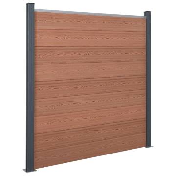 Fence Panel Set Brown 699x186 cm WPC - Durable Privacy Solution