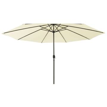 Outdoor Parasol with LED Lights - 400 cm Sand Shade