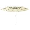 Outdoor Parasol with LED Lights and Metal Pole 400 cm Sand Colour sand Quantity in Package 1 