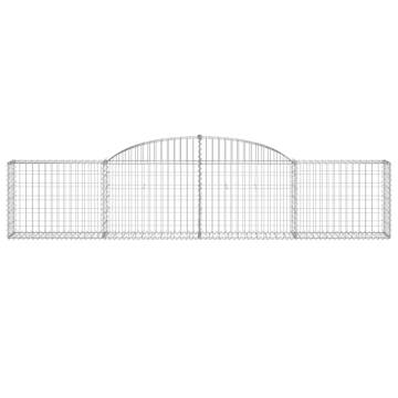 Arched Gabion Baskets - 11 pcs Galvanised Iron | HipoMarket