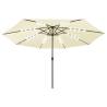 Outdoor Parasol with LED Lights - 400 cm Sand Shade