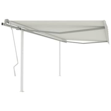 Manual Retractable Awning 4x3m Cream - HipoMarket UK