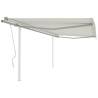 Manual Retractable Awning with Posts 4x3 m Cream Colour cream Size 4 x 3 m Quantity in Package 1 