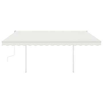 Manual Retractable Awning 4x3m Cream - HipoMarket UK