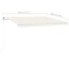 Manual Retractable Awning 4x3m Cream - HipoMarket UK