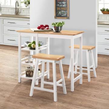 Bar Set 3 Pieces MDF White - Stylish & Functional Design