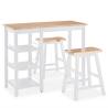 Bar Set 3 Pieces MDF White - Stylish & Functional Design