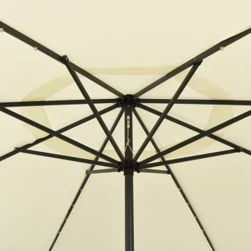 Outdoor Parasol with LED Lights - 400 cm Sand Shade