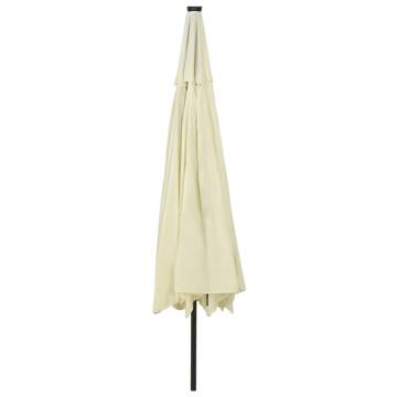 Outdoor Parasol with LED Lights - 400 cm Sand Shade