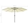 Outdoor Parasol with LED Lights - 400 cm Sand Shade